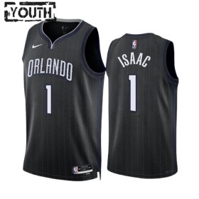 Dres Orlando Magic Jonathan Isaac 1 Nike 2022-23 City Edition Crno Swingman - Dječji